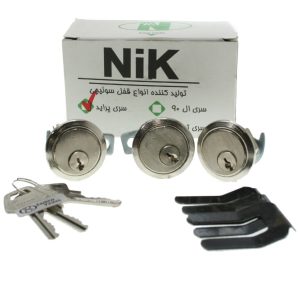 قفل و سوئیچ خودرو نیک مدل n103 مناسب برای پراید مجموعه 3 عددی